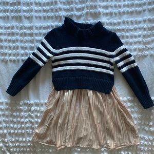 Crew cuts navy sweater, metallic dress 2t
